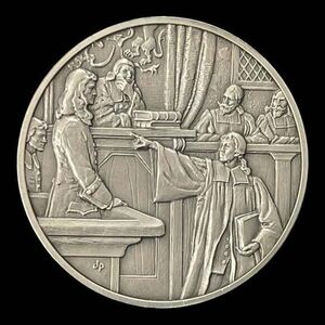 Franklin Mint History of Colonial America Pewter Medal John Culpeper Trial VG